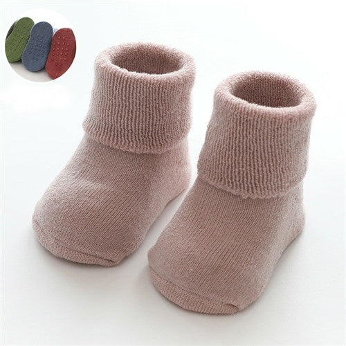 Newborn Baby Socks Terry Anti Slip Socks for Baby Winter Warm Thick