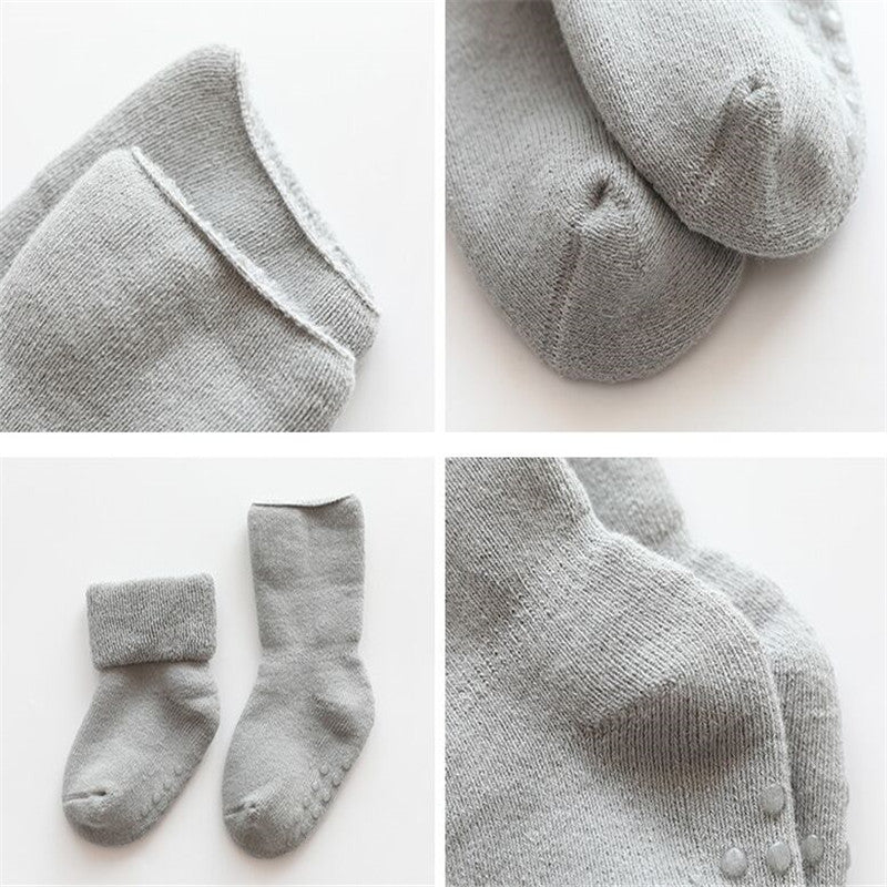 Newborn Baby Socks Terry Anti Slip Socks for Baby Winter Warm Thick